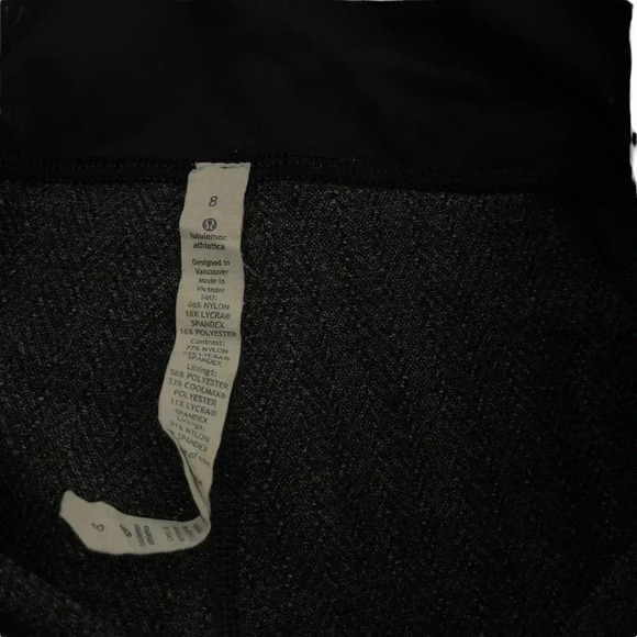 Lululemon Run: Inspire Crop II  Black/Quilt Leggings Size 8 - Picture 9 of 10